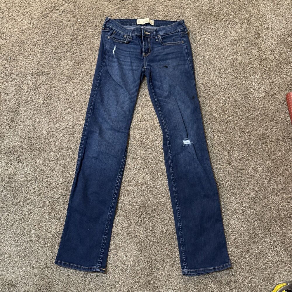 Hollister Jeans W27 L32 Size 5R Skinny Light Blue Faded Juniors Womens Straight